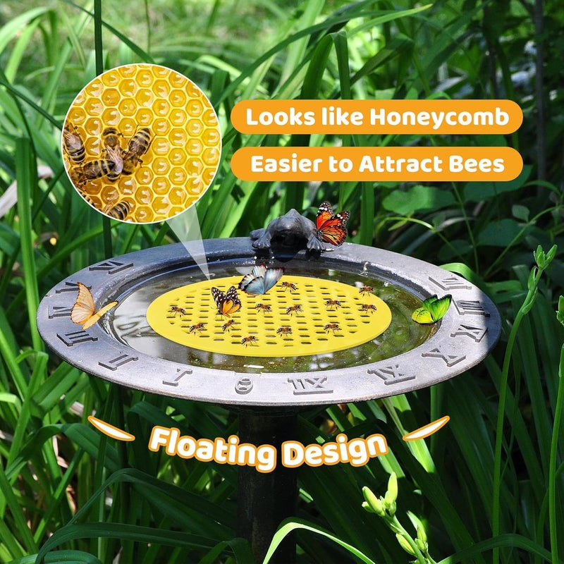 DECOHS 4 Pack Floating Bee Island- 7.87 Inch EVA Foam Floating Bee Watering Station- Butterfly Bee Waterer for Feeding, Bee Bath, Outdoor Garden Decor - Image 5